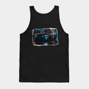 Mustang Inspired Glossy Black Sports Car Tank Top